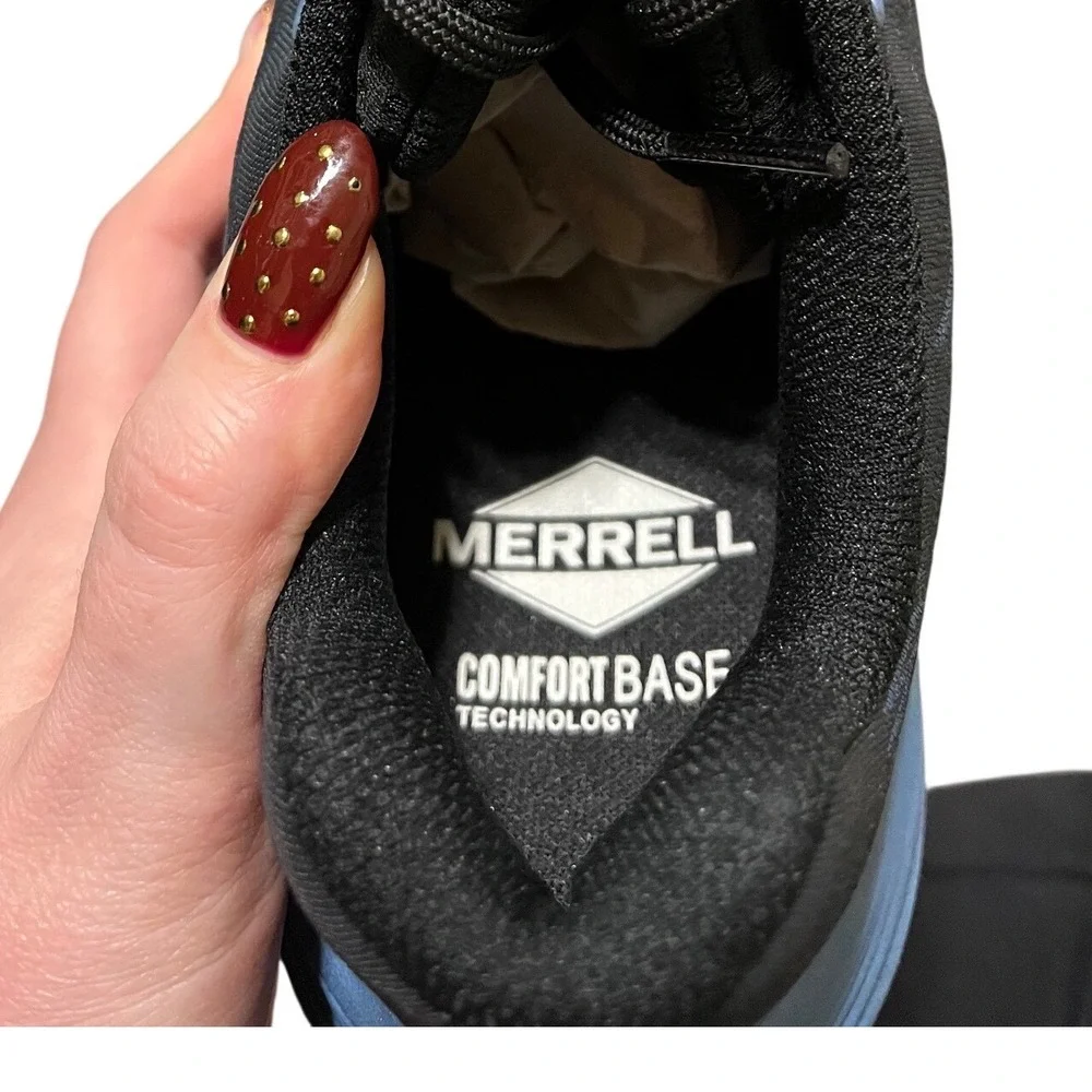Merrell Moab Flight Carbon Fiber Safety‎ Toe Work Shoes Black Blue Men's 7.5 M